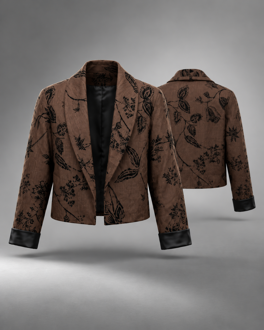 Botanical Expression Jacket in Brown & Black